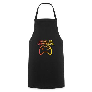 25 anniversaire cadeau de 25 ans - Tablier de cuisine - noir - Devant - AI Model Male 185 dark (185cm)