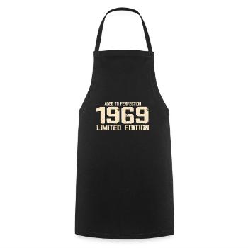 1969 Edition limitée 1969 Anniversaire 1969 Rétro - Tablier de cuisine - noir - Devant - AI Model Male 185 dark (185cm)