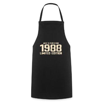 1988 Edition limitée 1988 Anniversaire 1988 Rétro - Tablier de cuisine - noir - Devant - AI Model Male 185 dark (185cm)