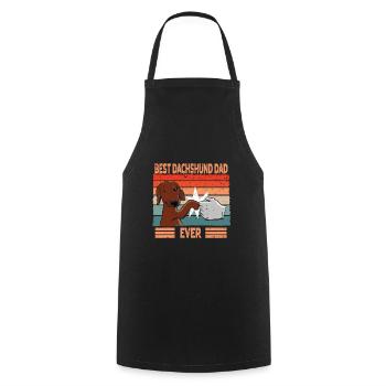 Best Dachshund Dad ever | Dachshund Papa Saying - Cooking Apron - black - Front - AI Model Male 185 dark (185cm)