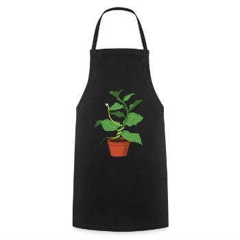 Plant Fight between Tobacco and Dodder - Cooking Apron - black - Front - AI Model Male 185 dark (185cm)