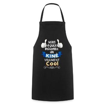 Kiné Cadeau Homme Kinésithérapeute - Tablier de cuisine - noir - Devant - AI Model Male 185 dark (185cm)