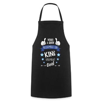 Kiné vraiment cool Cadeau métier kinésithérapeute - Tablier de cuisine - noir - Devant - AI Model Male 185 dark (185cm)