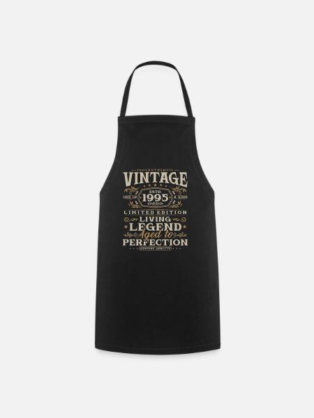 Vintage 1995 Jahrgang geboren Geburtstag Geschenk - Kochschürze - Schwarz