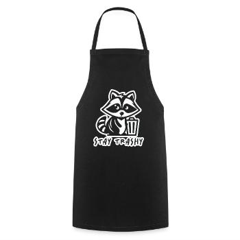 Waschbär Stay Trashy - Kochschürze - Schwarz - Vorne - AI Model Male 185 dark (185cm)