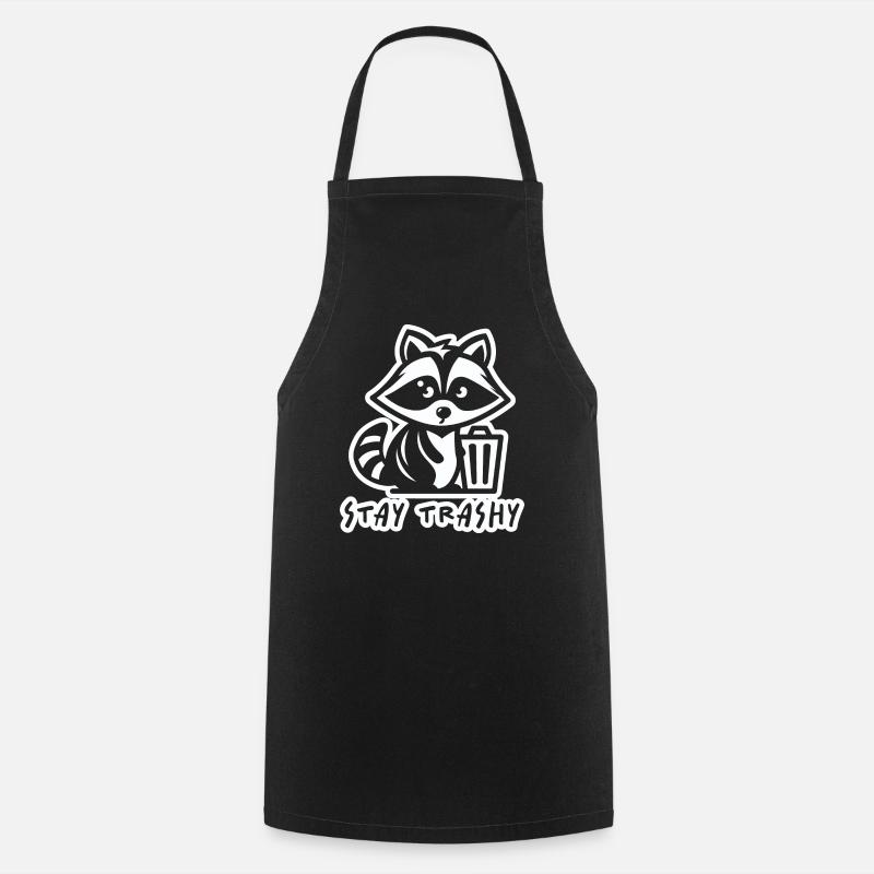 raton laveur reste trash - Tablier de cuisine - noir