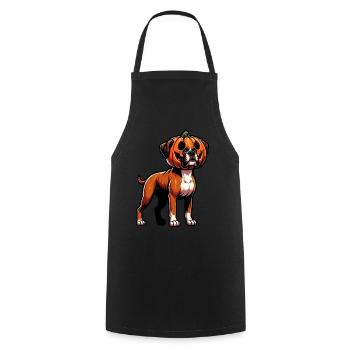 Halloween Boxer Hund Kürbis Cartoon Süß - Kochschürze - Schwarz - Vorne - AI Model Male 185 dark (185cm)