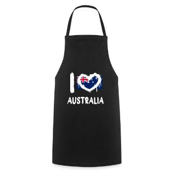 I love Australia / Ich Liebe Australien Land - Cooking Apron - black - Front - AI Model Male 185 dark (185cm)