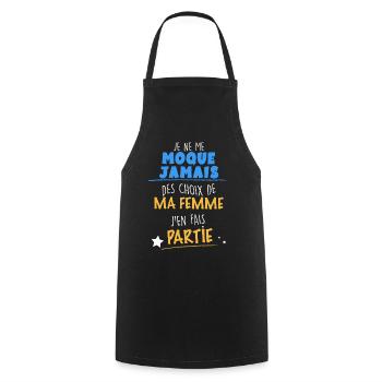 Humour mari - Tablier de cuisine - noir - Devant - AI Model Male 185 dark (185cm)