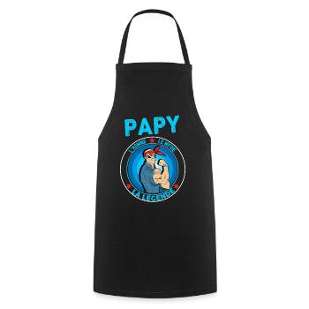 Papy le mythe la légende Humour Grand Père Vintage - Tablier de cuisine - noir - Devant - AI Model Male 185 dark (185cm)
