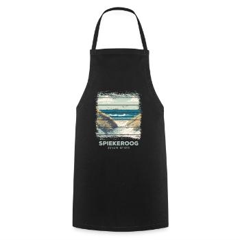 Insel Spiekeroog Nordsee Meer - Kochschürze - Schwarz - Vorne - AI Model Male 185 dark (185cm)