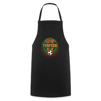 Fussball Logo - Kochschürze - Schwarz - Vorne - AI Model Male 185 dark (185cm)