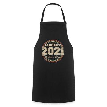 Les légendes sont nées en janvier 2021 - Tablier de cuisine - noir - Devant - AI Model Male 185 dark (185cm)