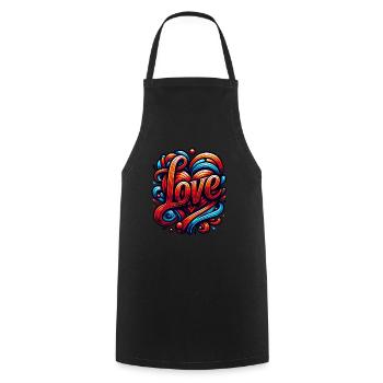 Liebe Tattoo Bunte Kunst - Kochschürze - Schwarz - Vorne - AI Model Male 185 dark (185cm)