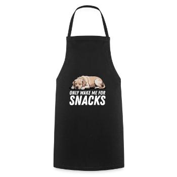Yellow Golden Labrador Only Wake Me For Snacks - Cooking Apron - black - Front - AI Model Male 185 dark (185cm)