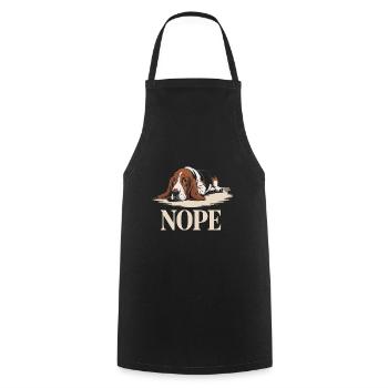 Basset Hound Nope - Cooking Apron - black - Front - AI Model Male 185 dark (185cm)
