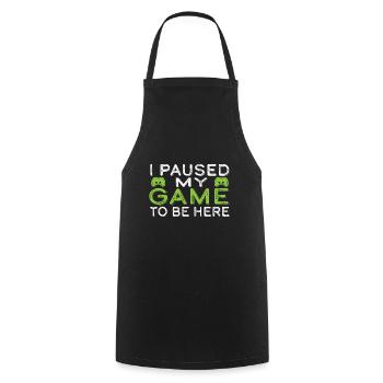 Paused game - Cooking Apron - black - Front - AI Model Male 185 dark (185cm)