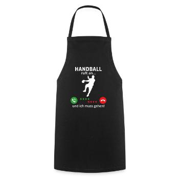 handball ruft an und ich muss gehen - Kochschürze - Schwarz - Vorne - AI Model Male 185 dark (185cm)