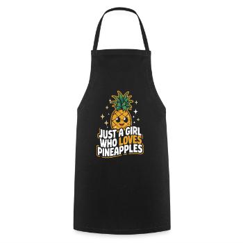 Ananas tropische hawaiianische Frucht - Kochschürze - Schwarz - Vorne - AI Model Male 185 dark (185cm)