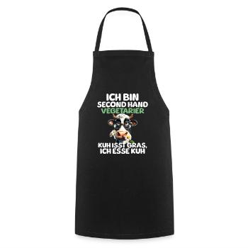 Second Hand Vegetarier - Kochschürze - Schwarz - Vorne - AI Model Male 185 dark (185cm)