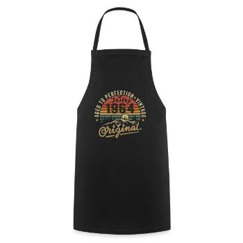 July 1964 July 1964 birthday july 1964 - Cooking Apron - black - Front - AI Model Male 185 dark (185cm)