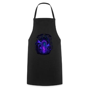Psychedelic Mushroom Forest - Magic Portal - Cooking Apron - black - Front - AI Model Male 185 dark (185cm)