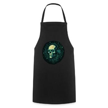 Gamer Skull - TechGaming Totenkopf - Cooking Apron - black - Front - AI Model Male 185 dark (185cm)