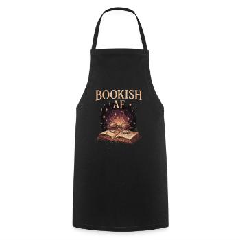 Bookish AF: The Magic of Reading and Imagination - Cooking Apron - black - Front - AI Model Male 185 dark (185cm)