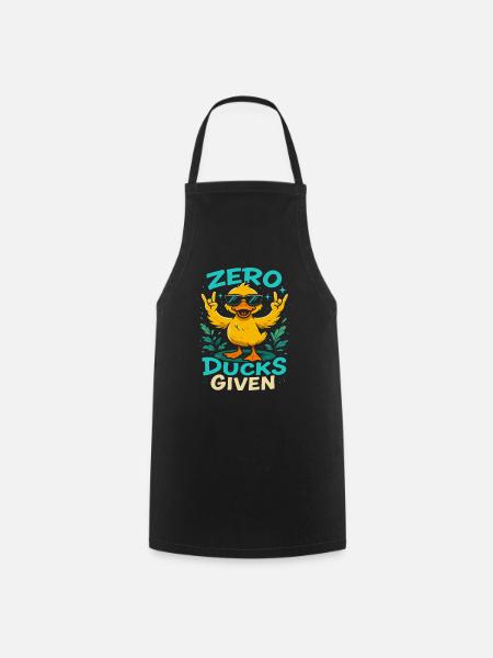 Zero Ducks Given Enten-Motiv Spaß - Kochschürze - Schwarz