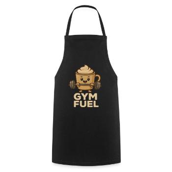 Gym Fuel Funny Coffee Cartoon - Cooking Apron - black - Front - AI Model Male 185 dark (185cm)