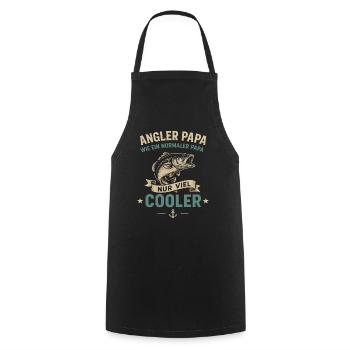 Angler Papa Wie Ein Normaler Papa Nur Viel Cooler - Kochschürze - Schwarz - Vorne - AI Model Male 185 dark (185cm)