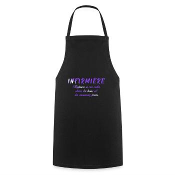 NURSE NURSE DOCTOR HUMOR DRÖLES 7 - Cooking Apron - black - Front - AI Model Male 185 dark (185cm)