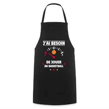 besoin de jouer au basketball,Basketball,Basket - Tablier de cuisine - noir - Devant - AI Model Male 185 dark (185cm)