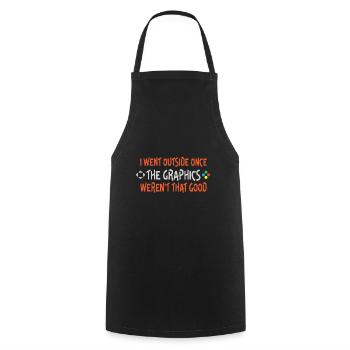 The graphics outside - Cooking Apron - black - Front - AI Model Male 185 dark (185cm)