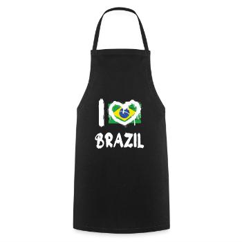 I love Brazil / Ich Liebe Brasilien Land Länder - Kochschürze - Schwarz - Vorne - AI Model Male 185 dark (185cm)