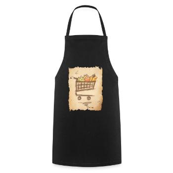 Einkaufswagen mit Geschenken Einkaufstüten - Kochschürze - Schwarz - Vorne - AI Model Male 185 dark (185cm)