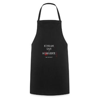 professor gift - Cooking Apron - black - Front - AI Model Male 185 dark (185cm)