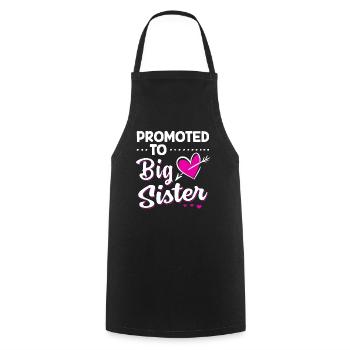Promoted To Big Sister - Big sister baby - Cooking Apron - black - Front - AI Model Male 185 dark (185cm)