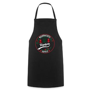 Verputzerin Weihnachten Verputzerei XMAS Outfit - Kochschürze - Schwarz - Vorne - AI Model Male 185 dark (185cm)