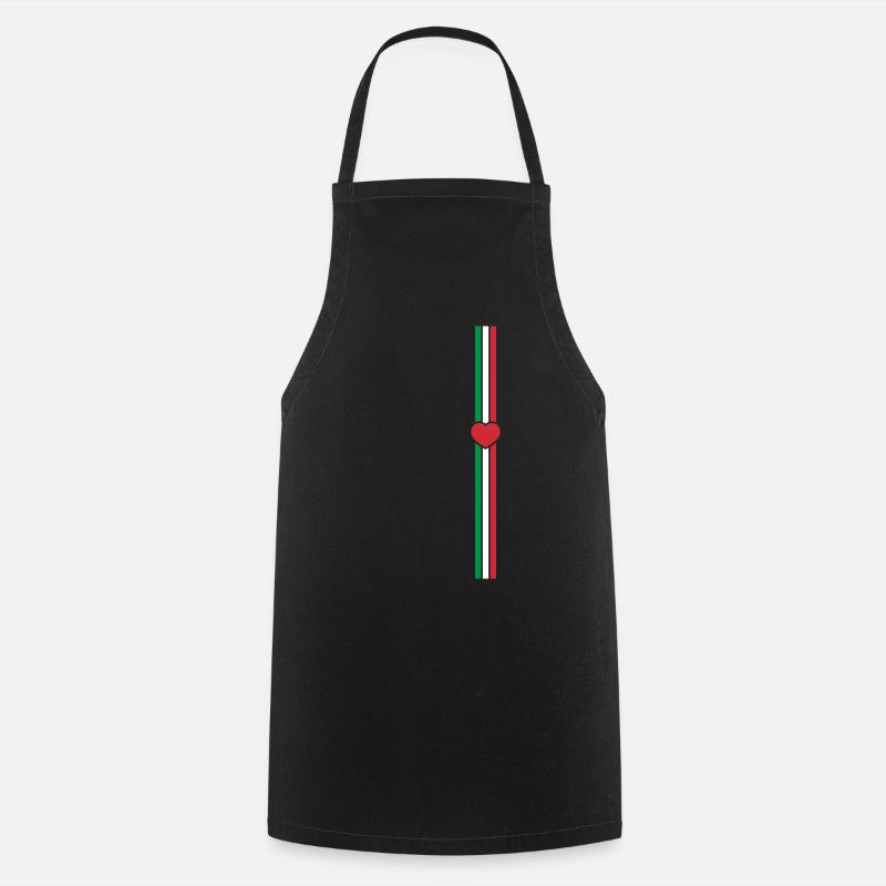 Italie drapeau ligne verticale - Tablier de cuisine - noir
