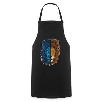 Lion Geometry | King of Jungle | Africa Sahara - Cooking Apron - black - Front - AI Model Male 185 dark (185cm)
