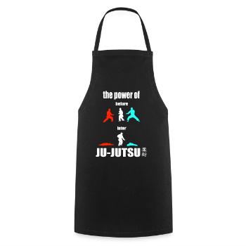 Le pouvoir du Ju-Jutsu - Chemise d'autodéfense - Tablier de cuisine - noir - Devant - AI Model Male 185 dark (185cm)