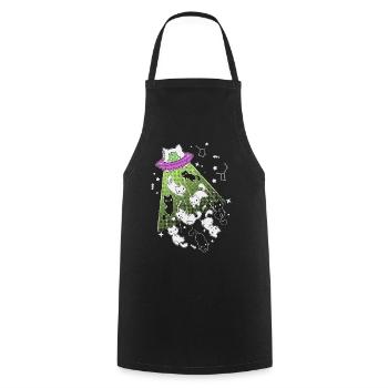 chats extraterrestres - Tablier de cuisine - noir - Devant - AI Model Male 185 dark (185cm)