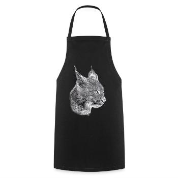 Lynx Cat Freedom Chat sauvage Chat - Tablier de cuisine - noir - Devant - AI Model Male 185 dark (185cm)