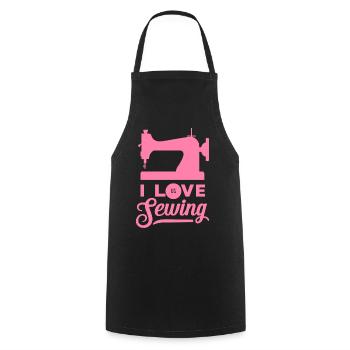 I Love Sewing Seamstress Seamstress - Cooking Apron - black - Front - AI Model Male 185 dark (185cm)