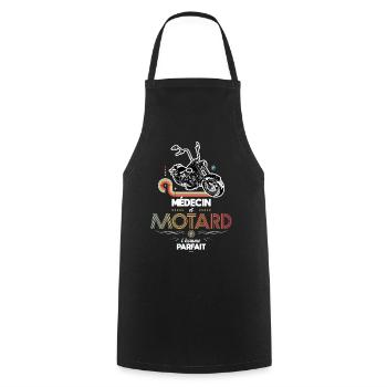 Médecin et motard l homme parfait - Tablier de cuisine - noir - Devant - AI Model Male 185 dark (185cm)