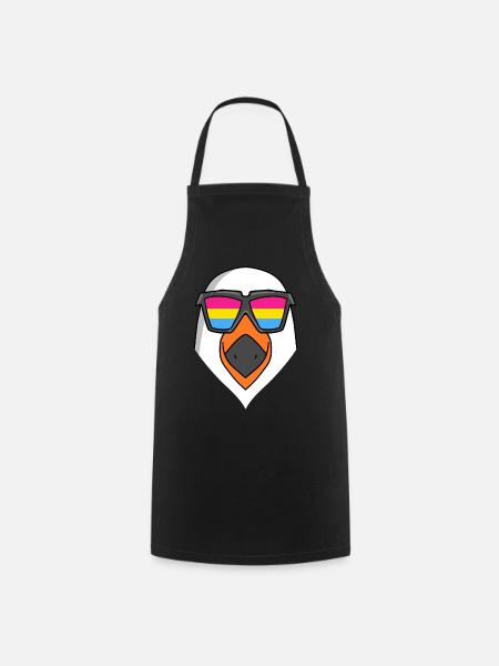 Pansexuell Möwe - Möwe mit Brille - Kochschürze - Schwarz