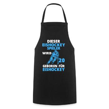 Eishockeyspieler 20 Jahre Eishockey 20 Geburtstag - Kochschürze - Schwarz - Vorne - AI Model Male 185 dark (185cm)