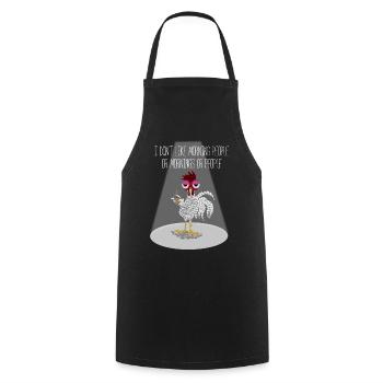 Je n’aime pas les gens du matin ou les matins ou les gens - Tablier de cuisine - noir - Devant - AI Model Male 185 dark (185cm)