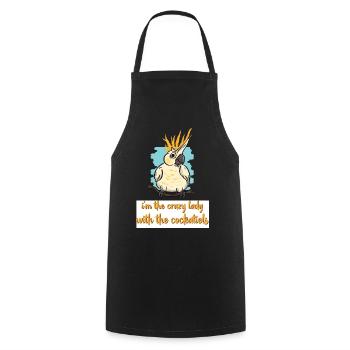 Cockatiel lover | Pet Bird Gift - Cooking Apron - black - Front - AI Model Male 185 dark (185cm)
